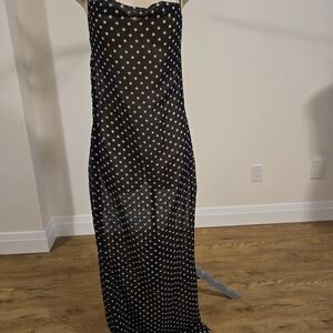 Chic Sheer Polka Dot Maxi Dress